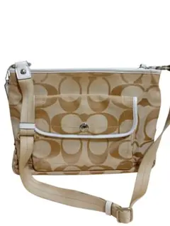 美品！COACH コーチ ショルダーバッグ シグネチャー ベージュ