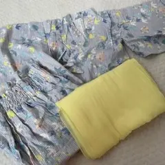 値下げ⭐︎après les cours 花柄浴衣 ブルー　バード鳥柄　セパレート