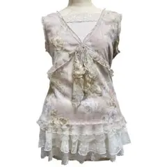 Y2K 重ね着風 花柄 タンクトップ バレエコア フェアリーグランジ