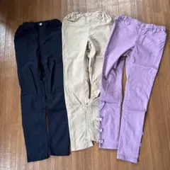 値下げ　エニィファム140サイズ リボンボトムス 3色セット