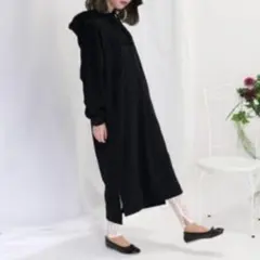 〔ANDJ〕スウェットワンピ ロングワンピ ゆったり ゆるだぼ