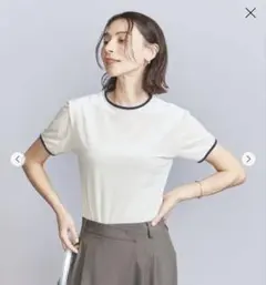 BEAUTY&YOUTH シアーベロア リンガー Tシャツ