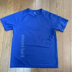 キッズ　モンベル　クールライトTシャツ　160 速乾　ブルー　極薄　メッシュ