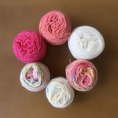 オパール毛糸 余り糸6玉セット ピンク系