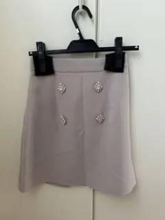 ビジュー付き台形ミニスカート evelyn