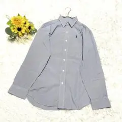 ラルフローレン　ストライプ ボタンダウンシャツ　160　ブルー系　羽織