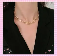 限定品！　ストリート チェーンネックレス ユニセックス 韓国 ゴールド