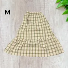 【新品未使用タグ付き】チェック柄フレアスカート Mサイズ 裏地つき