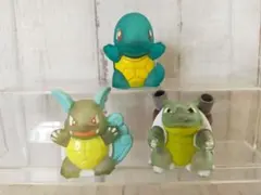 ポケモンキッズ　指人形　ゼニガメ　カメール　カメックス　クリア　進化3体セット