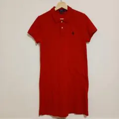 POLO RALPH LAUREN M レッド 赤 ポロワンピース　半袖