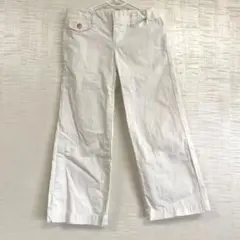 RALPH LAUREN ホワイト ワイドレッグパンツ 前ポケット付き