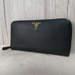 【美品】プラダ サフィアーノレザー 長財布 ラウンドファスナー 1ML506
