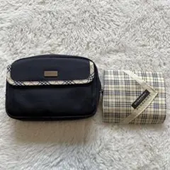 BURBERRY ポーチ ブラック＆ハンカチ