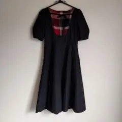 ブルーレーベルクレストブリッジ黒チェックワンピース36 - メルカリ