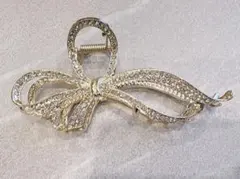 リボン　ビジュー　バンスクリップ