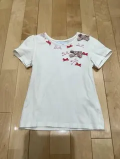 タルティーヌエショコラ リボン装飾 オフホワイト Tシャツのサムネイル