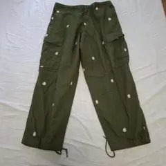 フリークスストア購入　HINSON 総花柄　刺繍　M　カーゴパンツカーキ