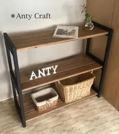 【アイアン＆天然木】【引取可能】2段収納棚 飾り棚 シューズラック 幅90cm