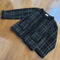 ブラック/ホワイトチェックジャケット 140cm