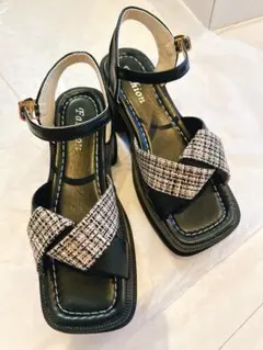 厚底サンダル クロスストラップ 23.5cm