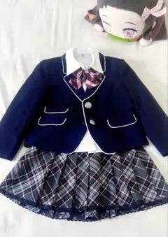 ネイビー チェック柄 フォーマル服 120cmセット