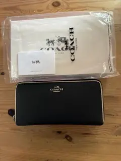COACH 長財布 ラウンドファスナー ブラックのサムネイル
