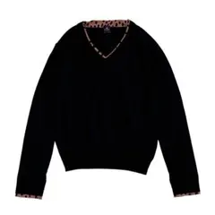 PS Paul Smith Vネック ニット レオパード 切替 カシミヤ混のサムネイル