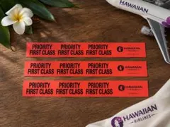 ハワイアン航空 PRIORITY FIRST CLASS 手荷物タグ 3枚セットのサムネイル