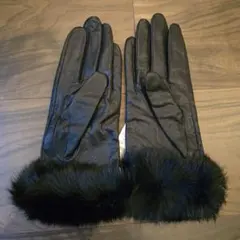 未使用レザー ファー付き手袋 20cm