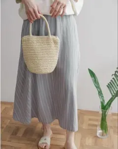 ● URBAN RESEARCH DOORS 麻混　ストライプ　ロングスカート