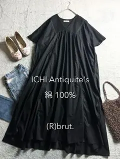 【ICHI Antiquite's】ハシゴレース切替 ロングワンピース Ｖネックのサムネイル