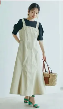 OUTDOOR ベージュサロペット ロング丈 美品