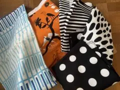 IKEAインテリアファブリック2点＋おまけのモノクロハギレ