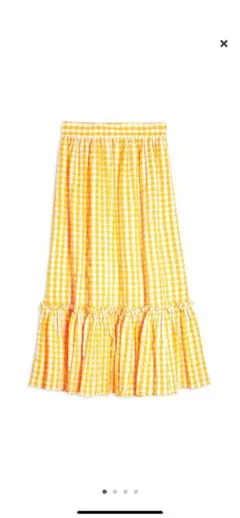 イエロー ギンガムチェック ロングスカート