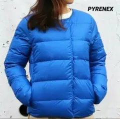 極美品 ピレネックス カンヌ ダウンジャケット ノーカラー 水色 40 人気色 2026年最新】Pyrenex カラー：ブルー系 レディース ダウンジャケットの