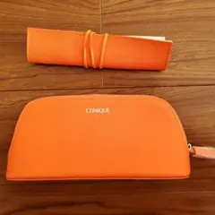 CLINIQUE オレンジ ポーチ ブラシケース