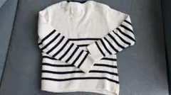 ストライプニットセーター（白×ネイビー） ZARA