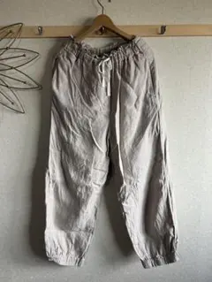 麻 ワイドパンツ