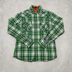 Dickies ウエスタン ネルシャツ チェック柄 グリーン M