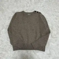 極美品マーガレットハウエル カシミヤ ニットショルダーボタン　ベージュ