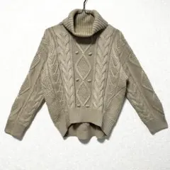 GLOBAL WORK⭐️ (S) 長袖 ケーブルニット タートルネック セーター