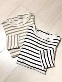 無印良品とユニクロ ボーダー長袖カットソー 150 2枚セット