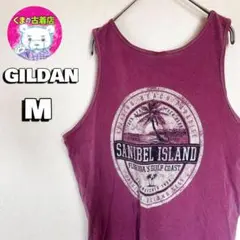 usa古着 GILDAN タンクトップ M パープル フェード リゾート