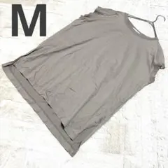 【INED】綿100% サイドスリット オーバーサイズ カットソー 9号 カーキ