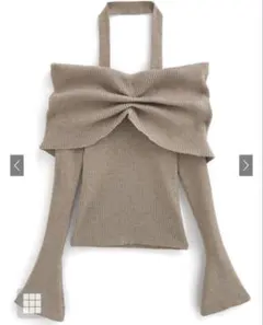 GRL ✳︎ホルターネックオフショルダーリブニットトップス th006 新品未使用