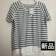 新品未使用　GLOBAL WORK ネックビジューカットソー Lサイズのサムネイル