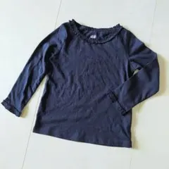 H&M エイチアンドエム 90 カットソー トップス ネイビー キッズ フリル