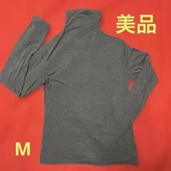 【美品】ユニクロ 極暖ヒートテック カシミヤブレンド タートル グレー M