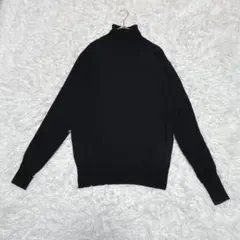 無印良品 タートルネック ニット 黒 長袖 定番 人気 レディース L 美品良好