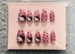 ハローキティ・パンダデザインネイルチップセット 2パック